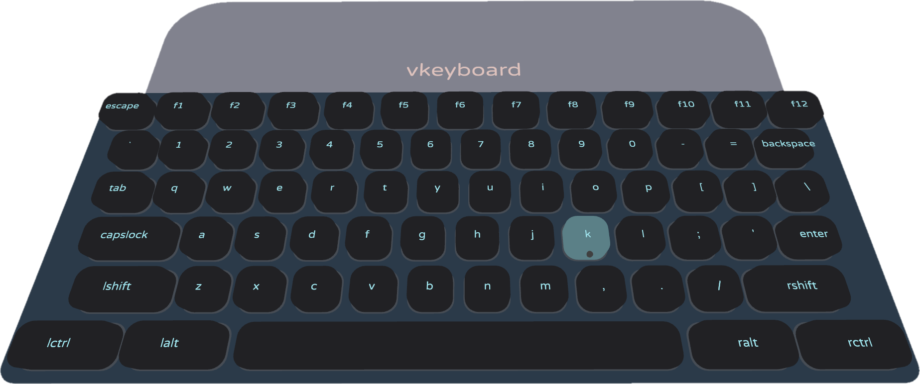 A virtual keyboard made of rounded rectangles